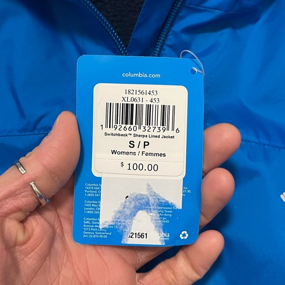 NWT Women’s Small Columbia Switchback™ Sherpa Lined Waterproof Jacket Vivid Blue - Picture 8 of 15